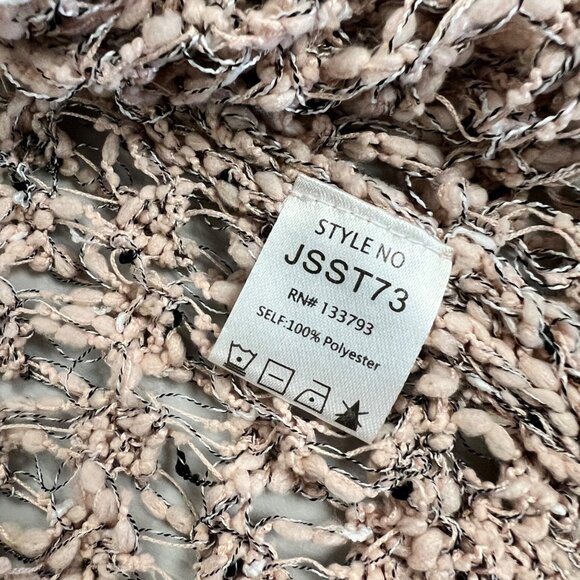 POL Womens Open Crochet Cardigan Open Front Blush/Multi Size Large - Picture 9 of 9